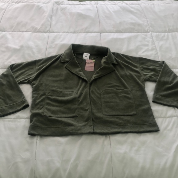 Serra Sweaters - NWT Serra ladies open coatigan olive green sweater coat 🧥 with 2 pockets